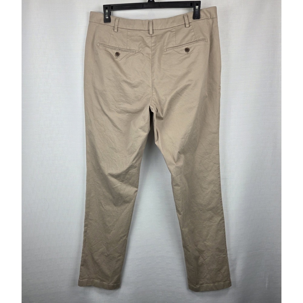 Uniqlo Slim Fit Chino Khaki Flat Front Pants Men's 38x34‎ Comfort City Preppy - Picture 3 of 10